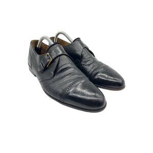 Mezlan Athens Cap Toe Black Leather Monk Strap Dress Shoes Men's Size 11